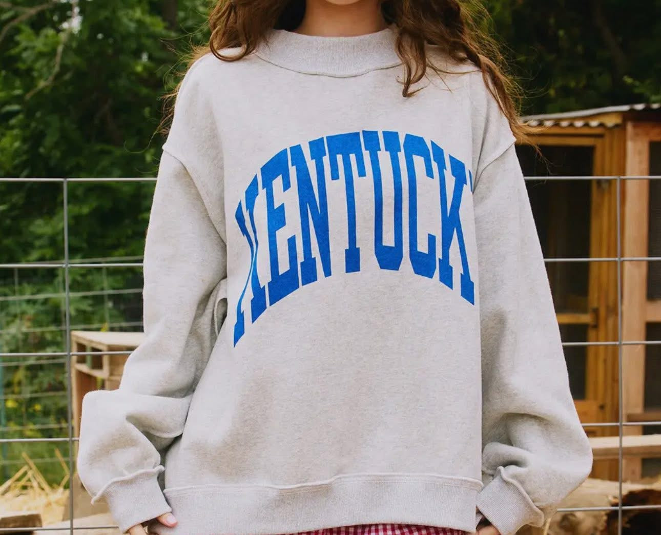 Reversible grey Kentucky/ KY mock neck