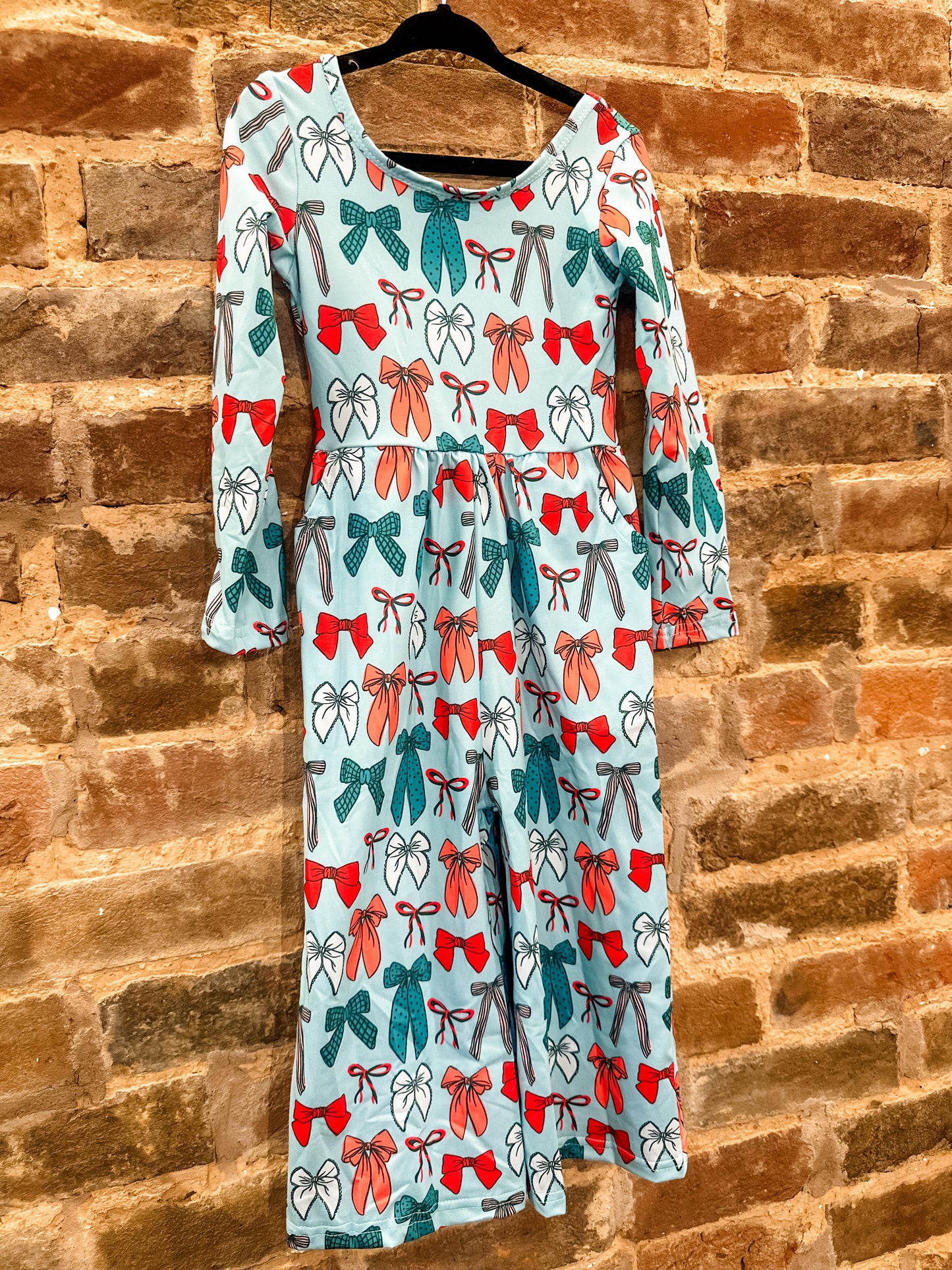 Christmas bow romper