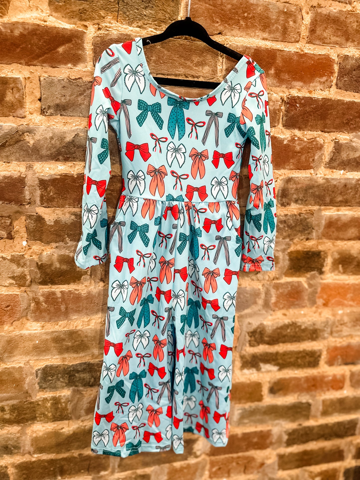 Christmas bow romper