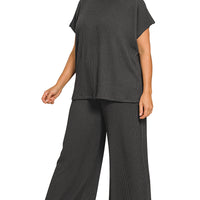 Plus black pant set