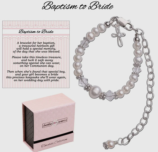 Baby to bride cross bracelet