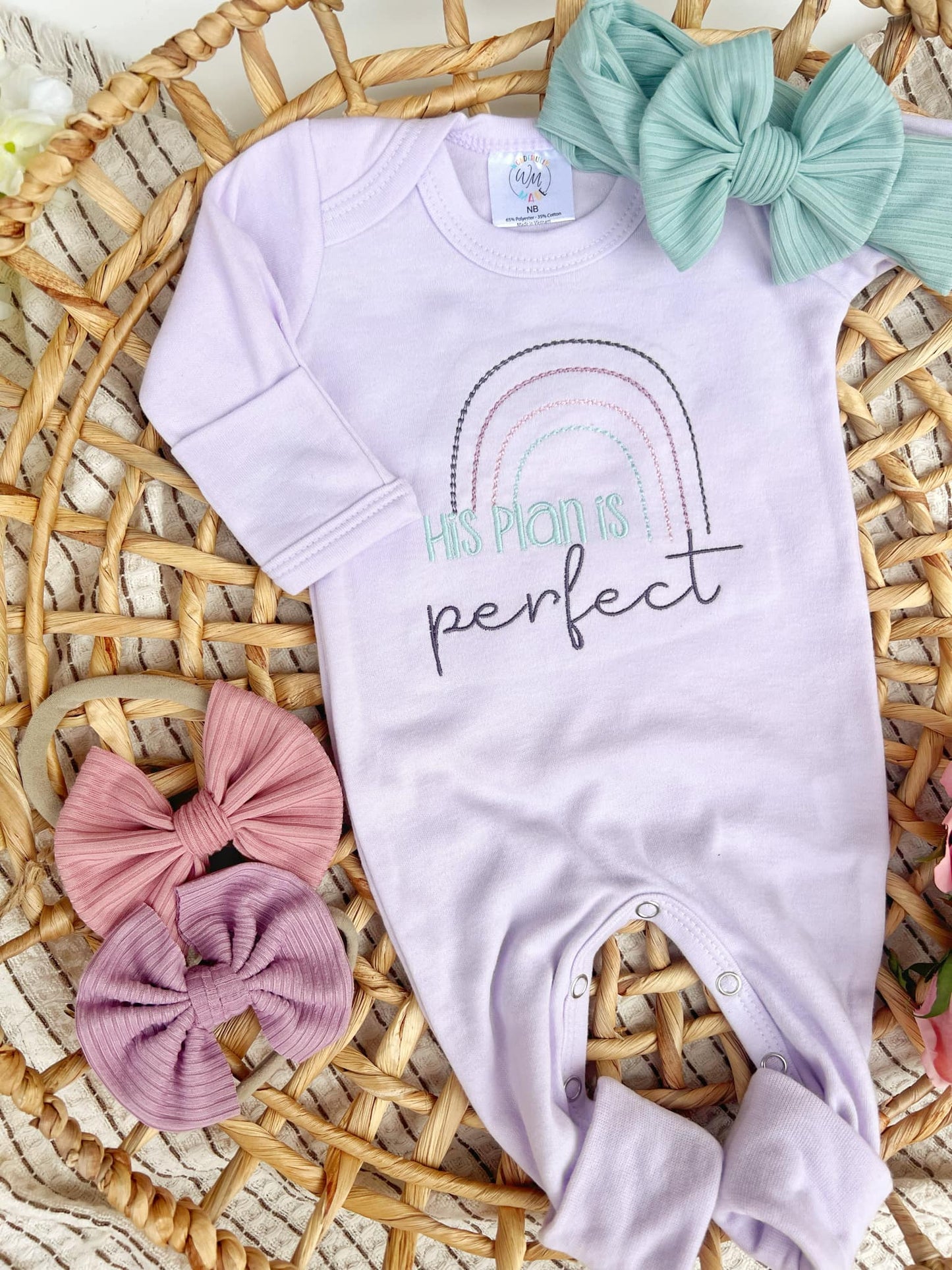 Baby Girl Romper | His Plans are Perfect Rainbow