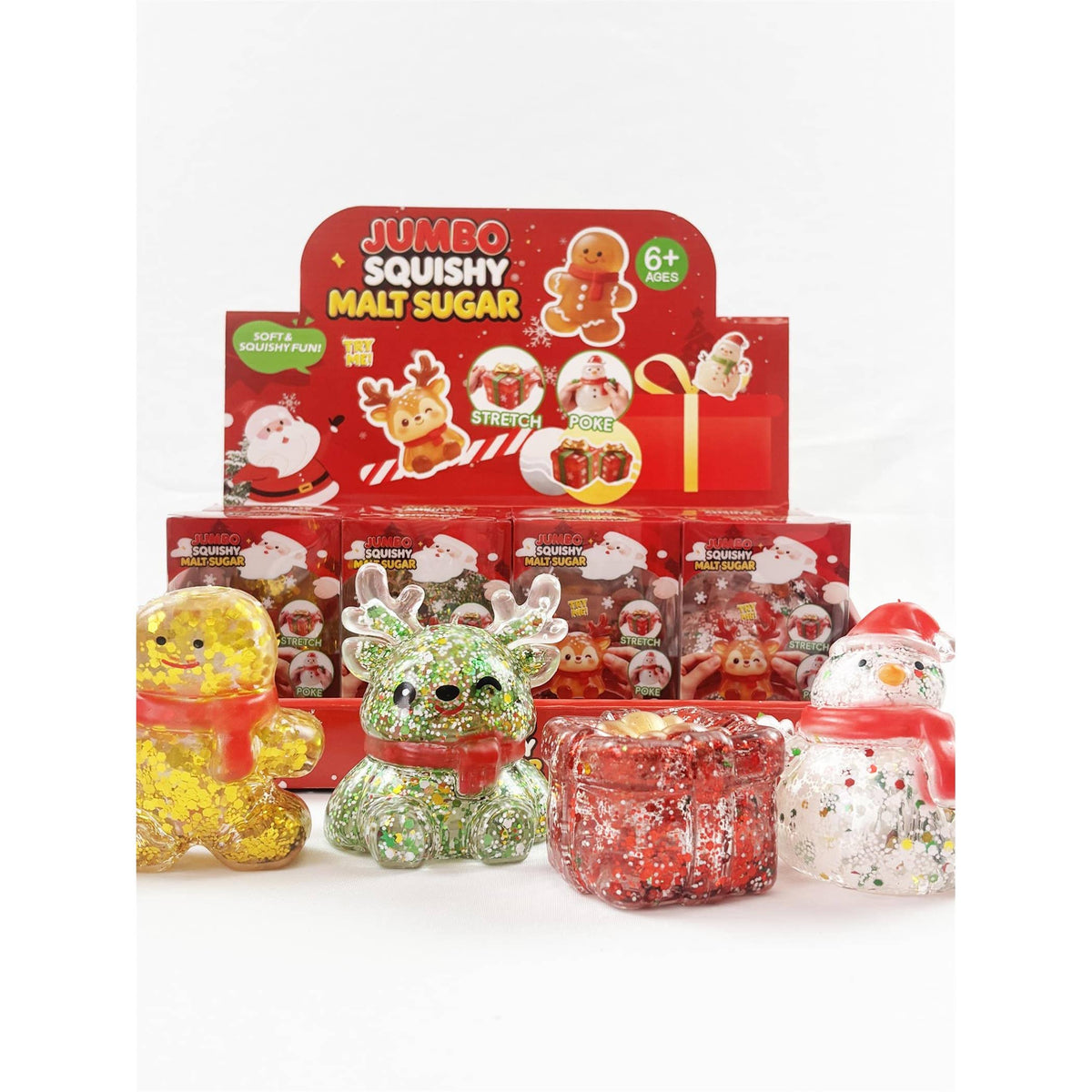 Christmas Glitter Character Squishy Toy