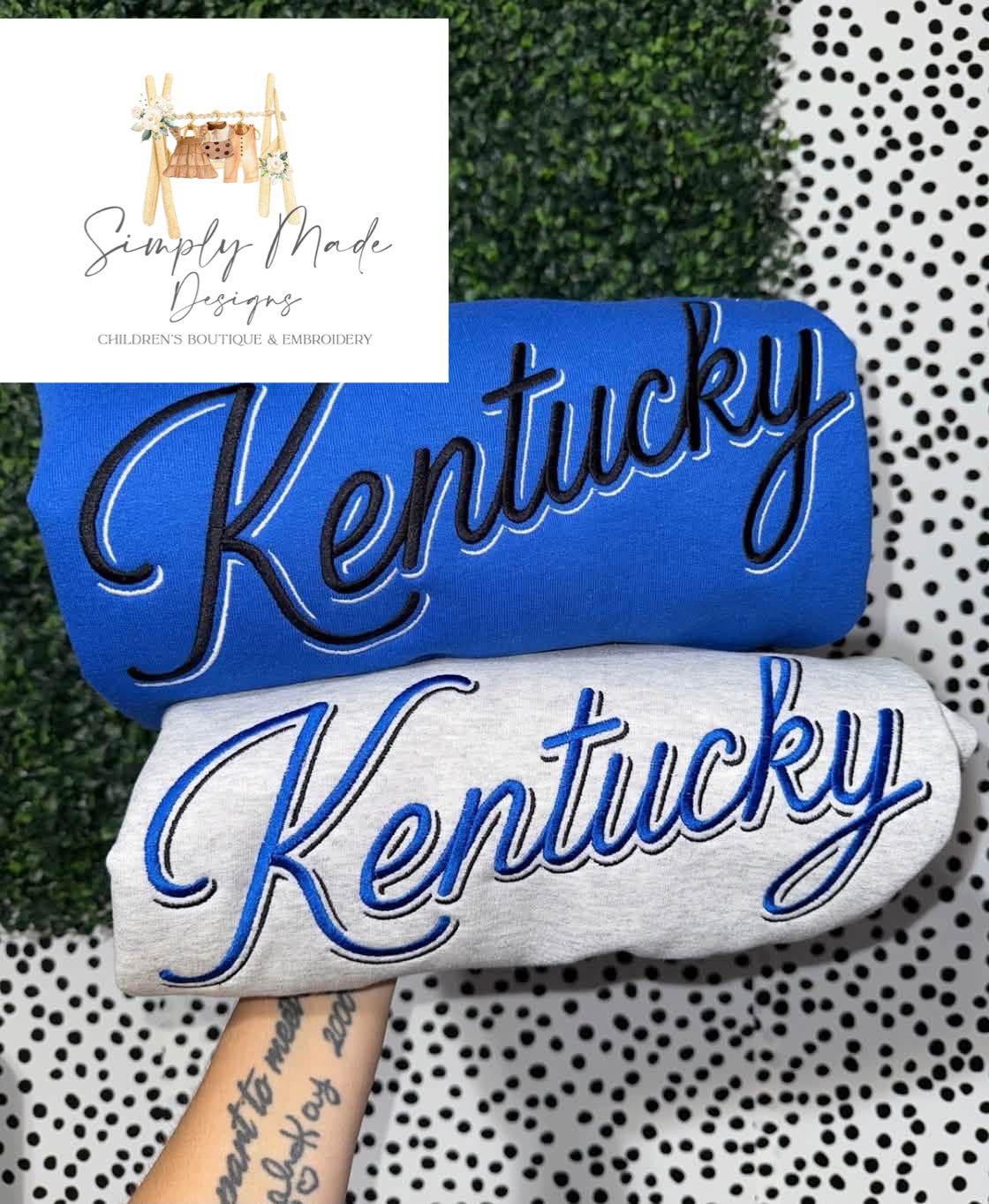 Blue Kentucky Embroidered Crewneck