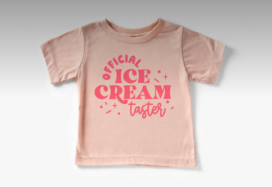 Official ice cream tester pink tee