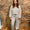 Brown stripe pant set
