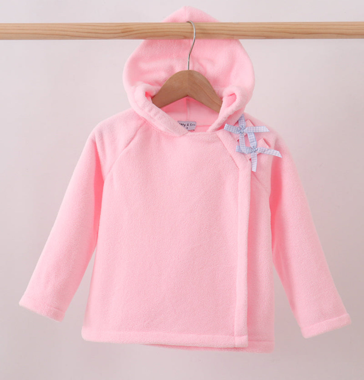 Pink fleece bow coat