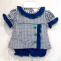 Navy plaid girls set