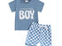 Mama’s Boy Blue Checkered Short Set