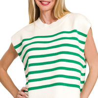 Green Striped sweater vest