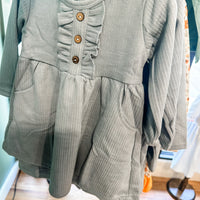 Blue ruffle girls dress