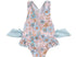 Girls Blue Floral Swim