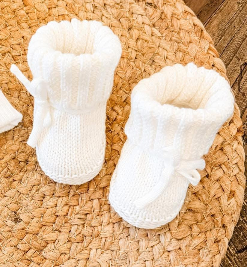 Knit baby booties