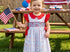 Smocked flag girls dress