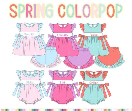 Spring colorpop - pink & blue -includes embroidery