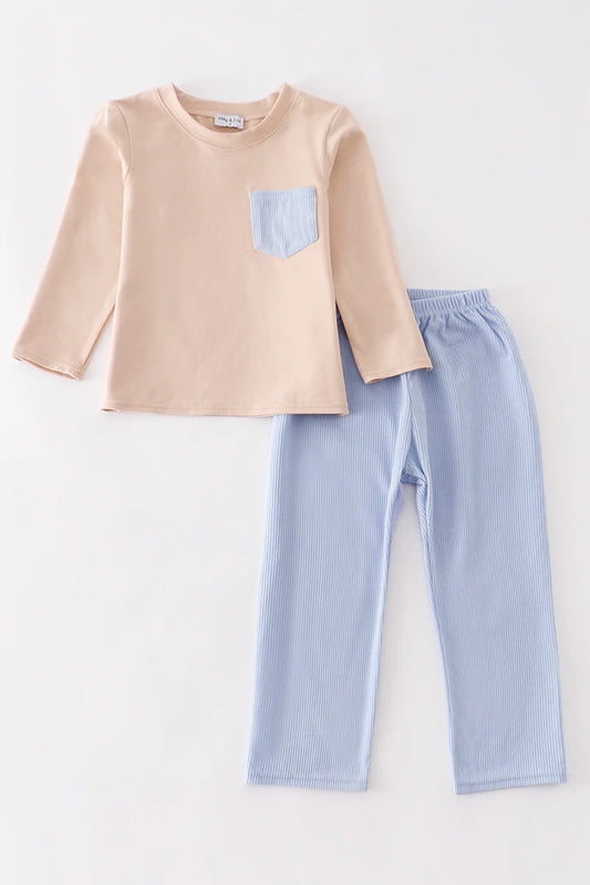 Blue corduroy Pant set