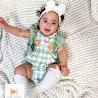 Green gingham bunny bubble