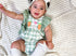 Green gingham bunny bubble