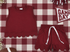 Burgandy scallop short set
