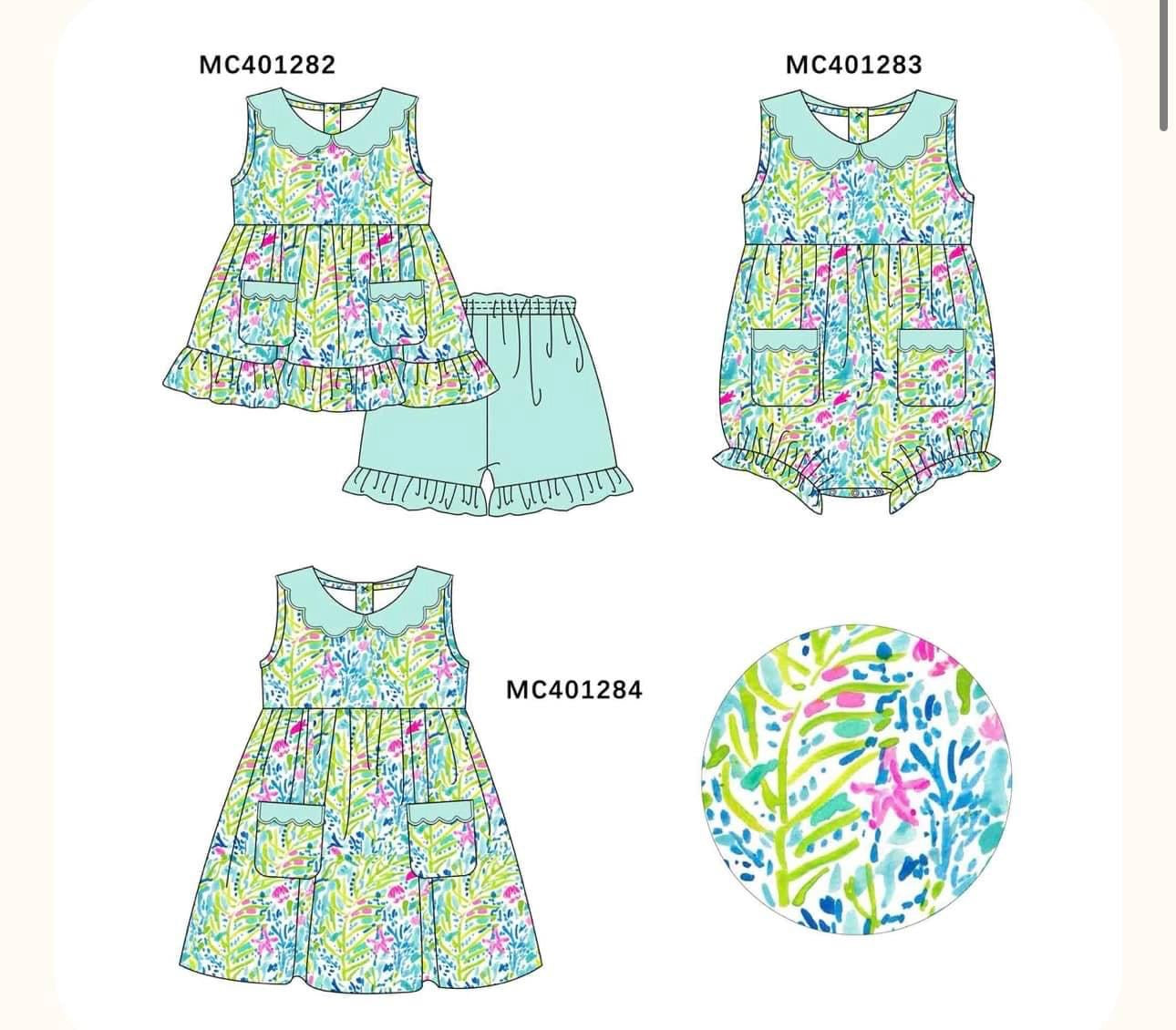 Green Lilly girls set