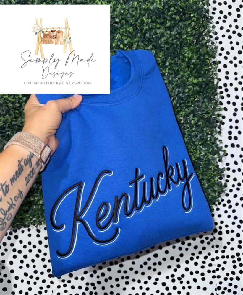 Blue Kentucky Embroidered Crewneck