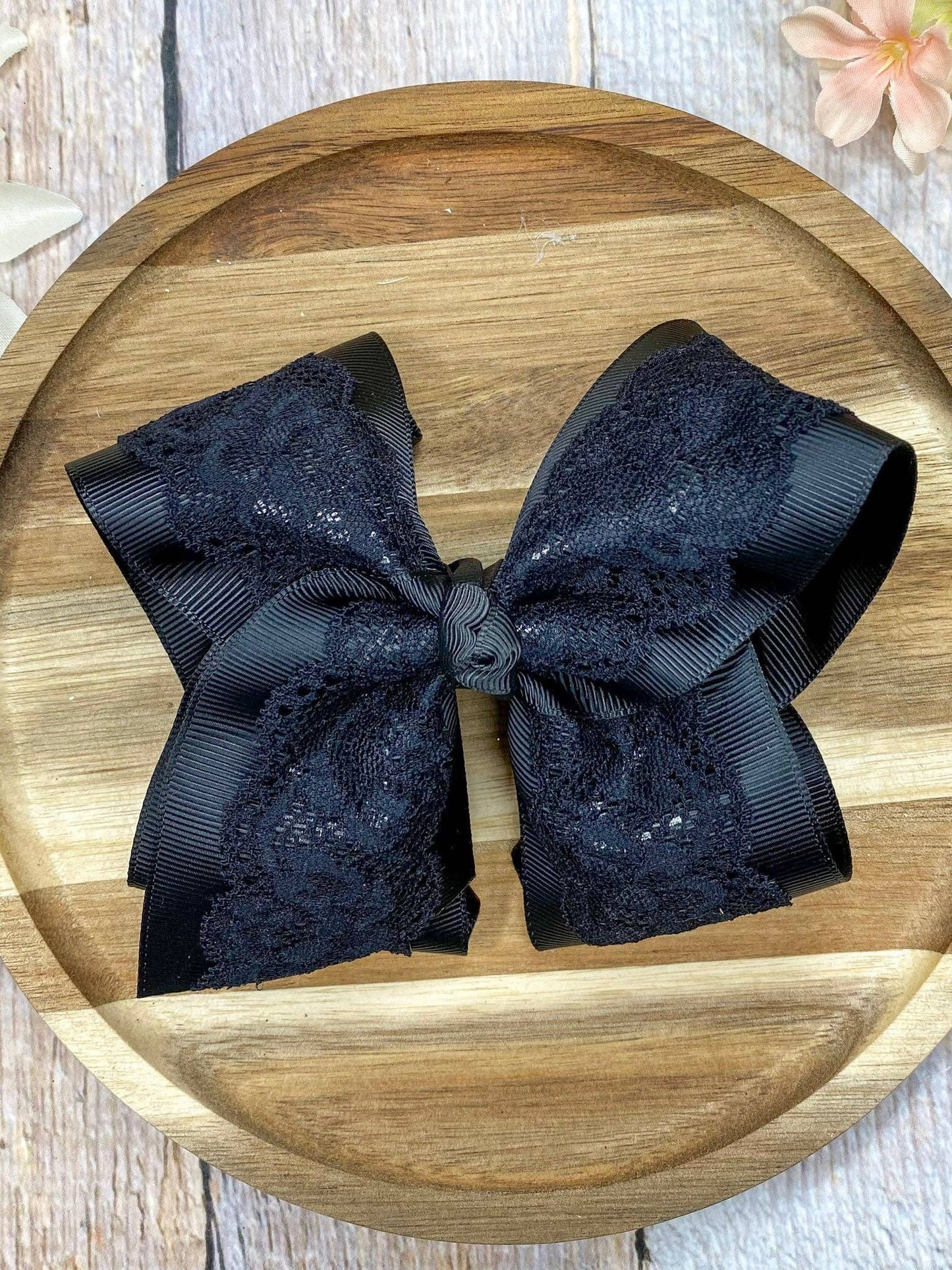 4.5" Chantilly Lace Classic Hair Bow | Clip or Headband
