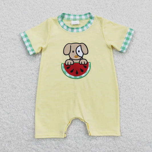 Watermelon dog boys romper