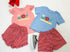 Blue appliqué back to school set