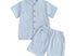 Blue linen short set