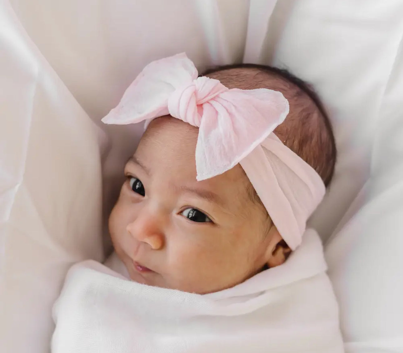 Itty bitty knot small soft nylon bow headband