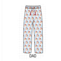 Blue Santa adult pajama pants