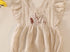 Beige linen floral girls bubble