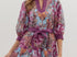 Plum Botanical print 3/4 sleeve dress