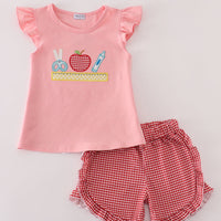 Pink Apple Pencil appliqué set