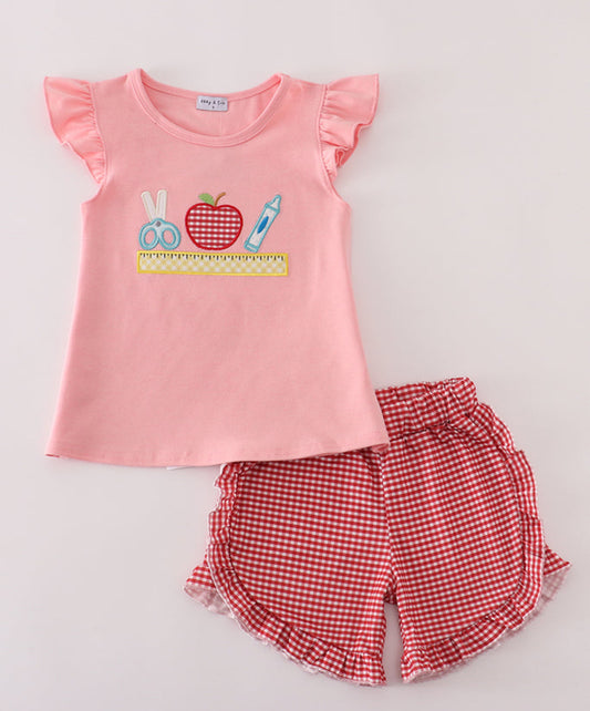 Pink Apple Pencil appliqué set