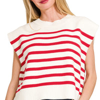 Red Striped sweater vest