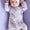 Leighton’s lavender Ruffle bamboo footie