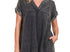 Raw edge v-neck dress - black