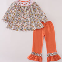 Floral smocked pant set