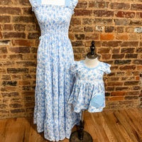 Blue floral maxi dress mama & me collection