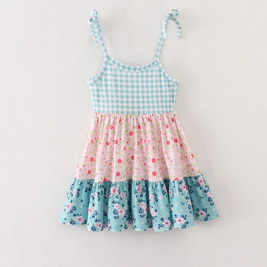 Gingham Floral Dress