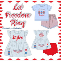 Let freedom ring girls set - includes name