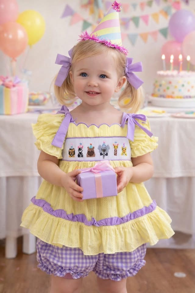 Party animal smocked girls set