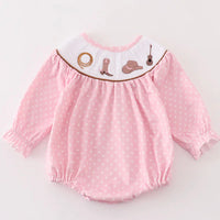 Pink smocked western bubble