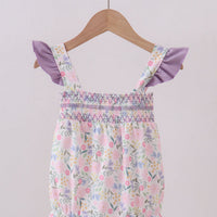 Purple smocked floral bubble 3M