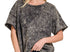 Acid wash French terry tee - black