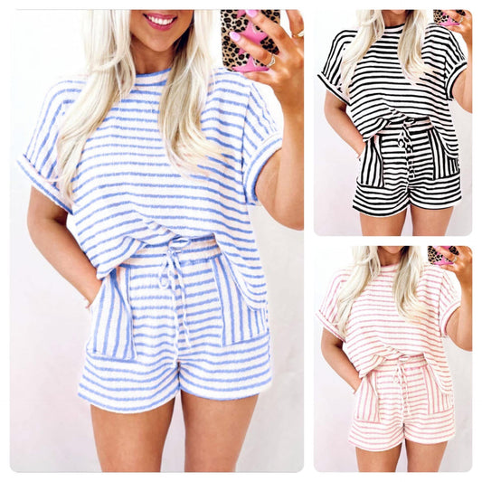 Brooke stripe set - pink