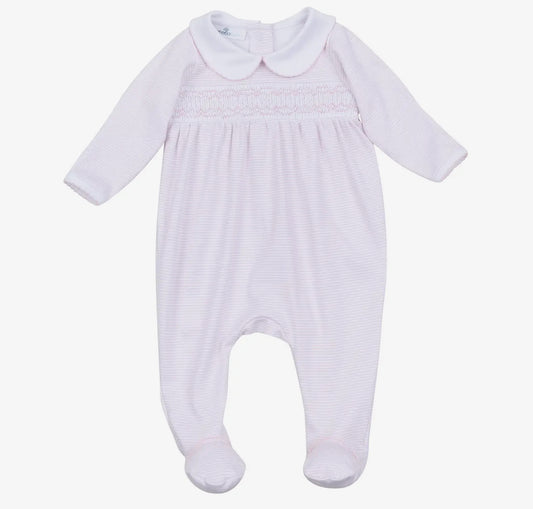 Pink mini striped footie