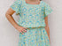 Girls green floral skirt set