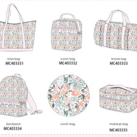 Green floral duffle